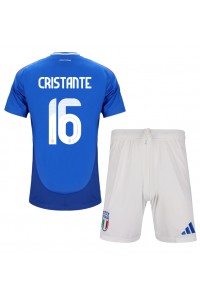 Fotbalové Dres Itálie Bryan Cristante #16 Dětské Domácí Oblečení ME 2024 Krátký Rukáv (+ trenýrky)